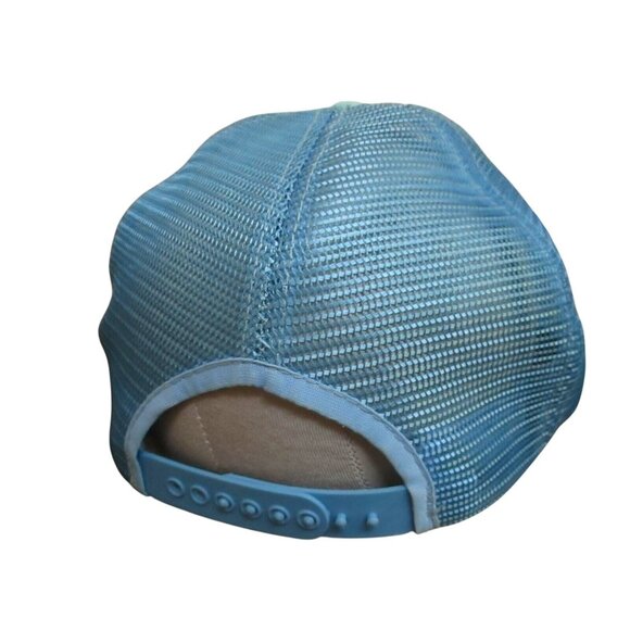 Skater Cap Vintage 1980s BLANK BLUE White Mesh trucker OSFA - Picture 4 of 8
